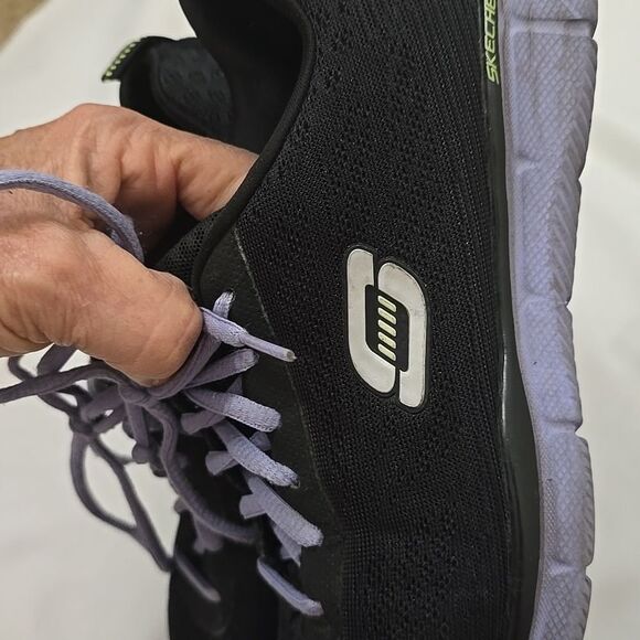 Skechers Women Washable Sneakers Air Cooled Memory Foam Lite-Foam Black/purple 8 - Picture 4 of 8